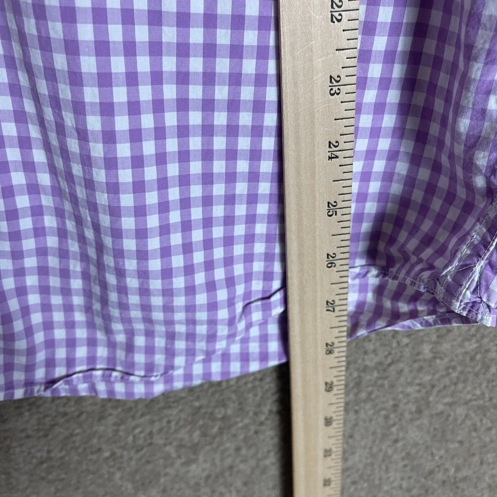 Banana Republic Men's Button‎ Down Shirt Medium Purple White Gingham Check